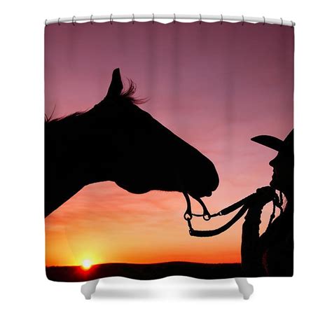 Cowgirl Sunset Shower Curtain For Sale By Todd Klassy