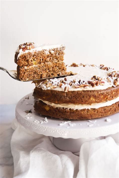 A Lightened Up Gluten Free Carrot Cake Made From A Mixture Of Almond