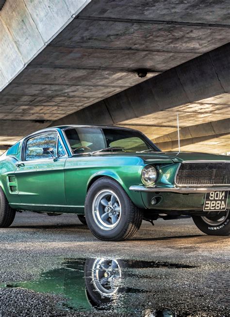 Download 840x1160 Wallpaper Green Muscle Car Ford Mustang Classic