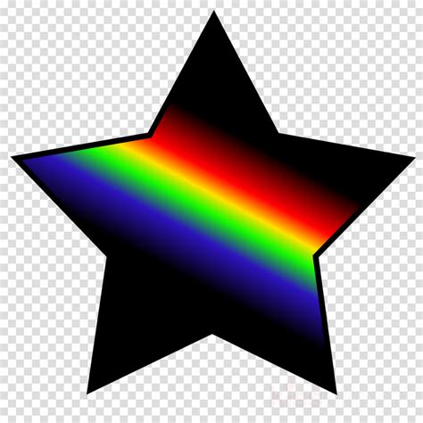 Rainbow Star With Black Clipart Clip Art Star Icon Transparent