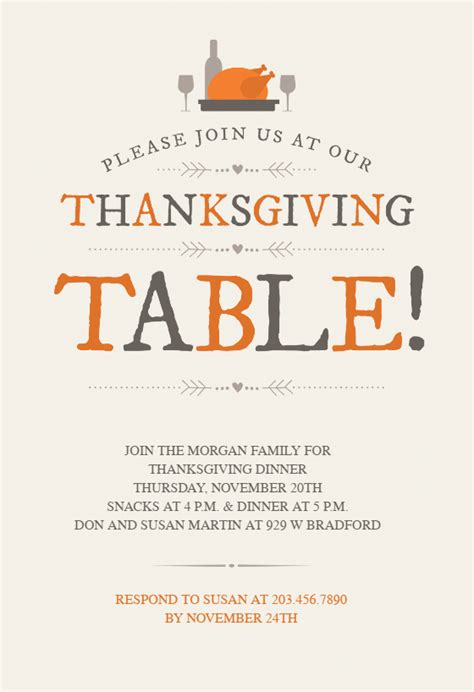 thanksgiving table thanksgiving invitation template