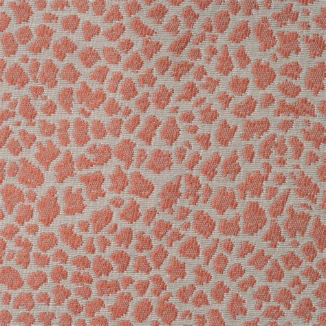Coral Orange and White Animal Print Woven Upholstery Fabric