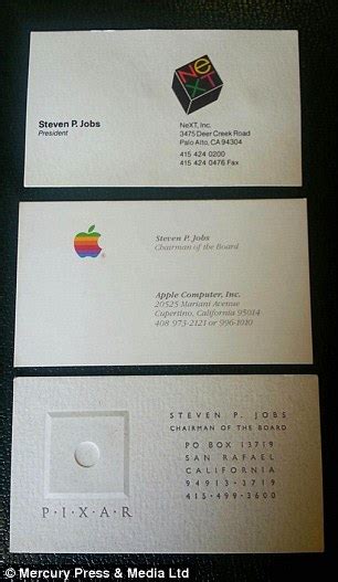 Check spelling or type a new query. Rare Steve Jobs business cards from Apple, NeXT and Pixar sell at auction | Daily Mail Online