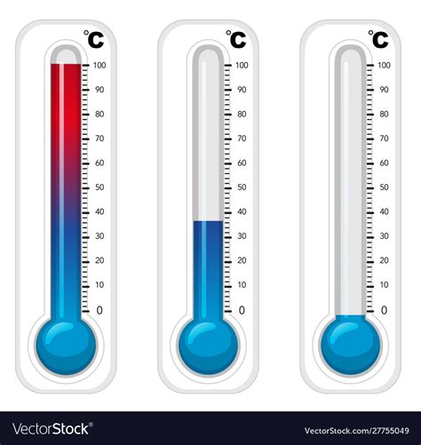 Thermometers In Three Degree Celsius Royalty Free Vector