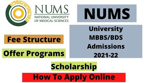 National University Of Medical Science Nums Admissions 2021 Mbbs
