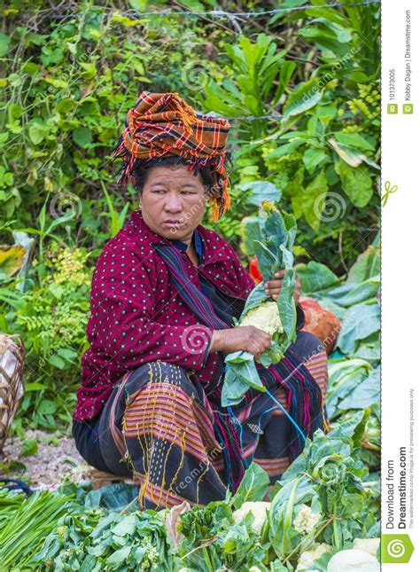 Portrait Of Pao Tribe Woman In Myanmar Editorial Image Image Of