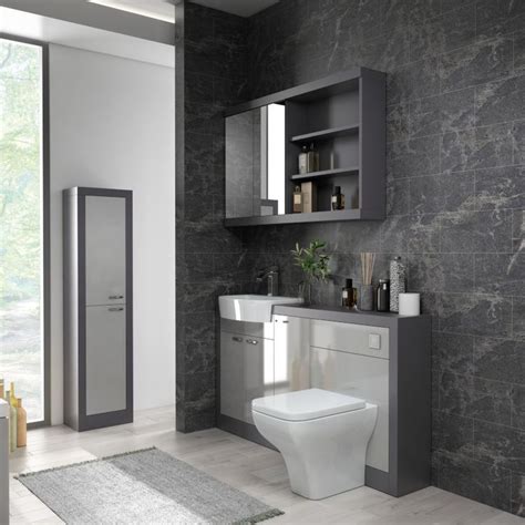Grove 1500 Combination Vanity Unit Platinum Grey Luxury Bathroom