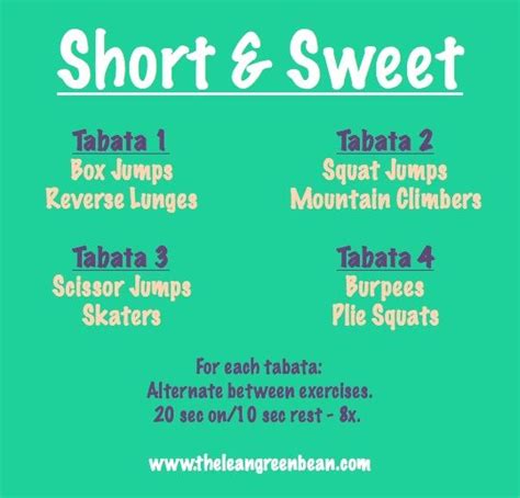 14 Best Images About Tabata Style Workouts On Pinterest
