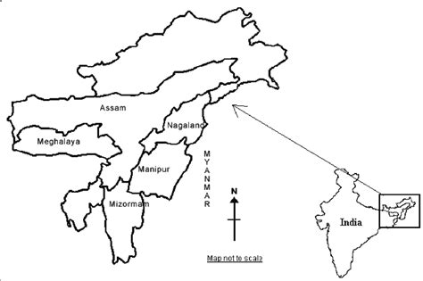 Map Of Northeastern Region Of India Indicating Study States Download