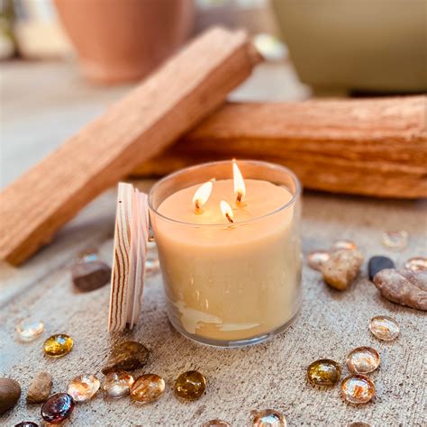 Pure Organic Beeswax Candle In A 16oz Glass Jar Topped With Wooden Lid