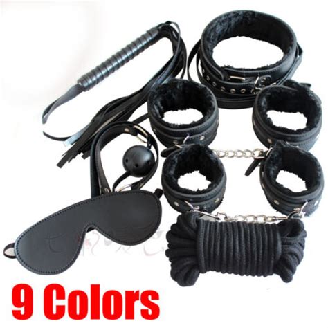 Under Bed Handcuff Ankle Cuffs Rope Blindfold Whip Restraint Collar Bondage Set Ebay