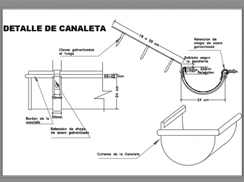 Detalle De Canaleta En Autocad Descargar Cad Gratis Kb