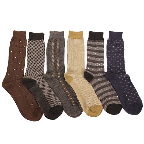 6 Pairs Mens Fashion Dress Socks Print Pattern Designer Multi Colorful