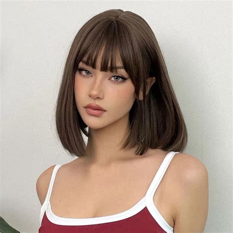 Full Bangs Long Hair Straight Bangs Wigs With Bangs Hairstyles With