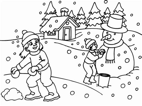 Winter Scene 2 Coloring Page Free Printable Coloring Pages For Kids
