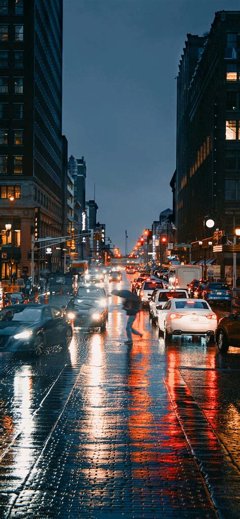 City Rain Desktop Wallpaper