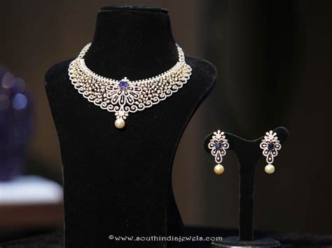 Gold Diamond Necklace Design From Manepally Jewellers South India Jewels