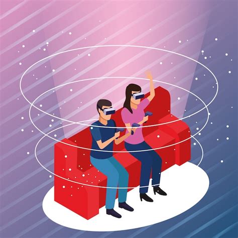 Free Vector Couple Playing With Virtual Reality
