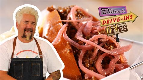 guy fieri eats a sloppy jacques diners drive ins and dives food network youtube