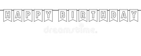 Happy Birthday Banner Coloring Pages