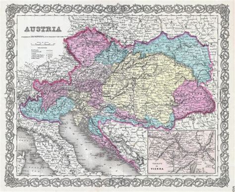 Large Detailed Old Political And Administrative Map Of Austria 1855