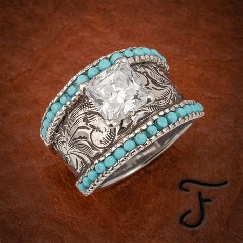 Western Turquoise Wedding Rings Jenniemarieweddings