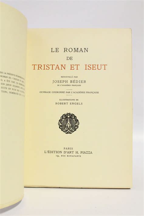 Bedier Le Roman De Tristan Et Iseut Edition