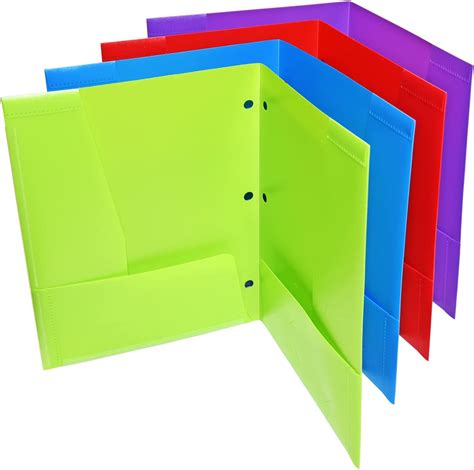 Buy Tewrlnde 4 Packs Heavy Duty 4 Pocket Folders Plastic Folders With Clear Front Pocket 2