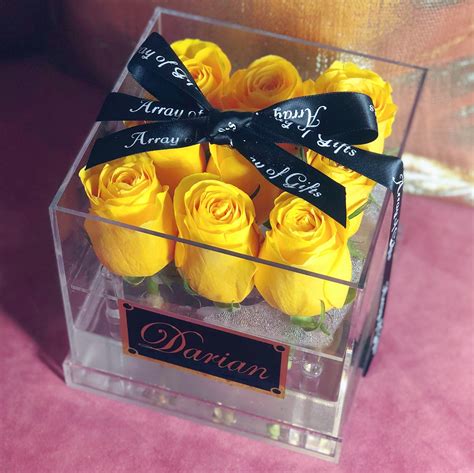 Yellow Roses Clear Roses Flower Box Houston