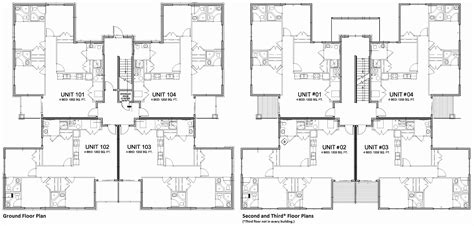 Floor Plans With Cost To Build Elegant Apartment Building Plans 4 Units