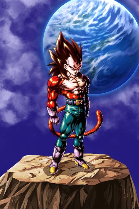 Dragon Ball Gt Poster Vegeta Ssj4 With Earth Background 12in X18in Free