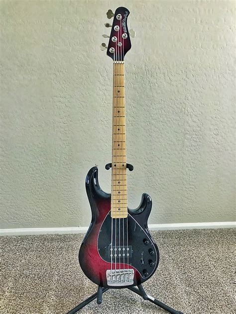 Ernie Ball Music Man Classic Stingray 5 Black Cherry Sunburst Reverb