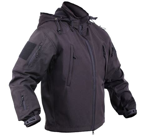 Mens Black Concealed Carry Soft Shell Tactical Jacket Waterproof Coat