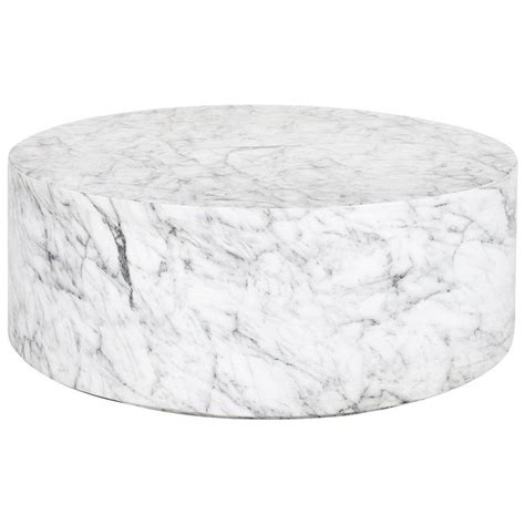 Here is our marble simple round coffee table. Round Carrera Marble Coffee Table in White For Sale ...