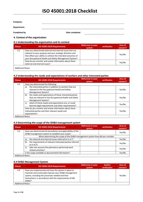 Iso 45001 Template Free Download Printable Templates
