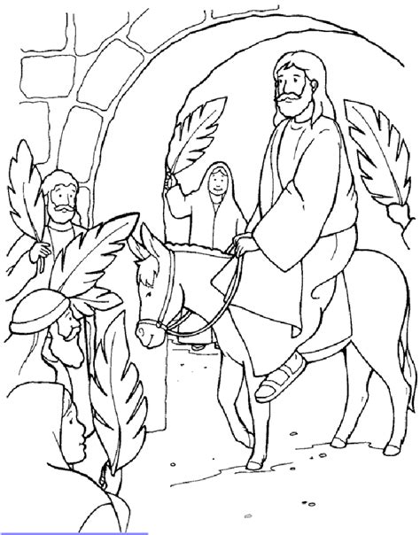 Jesus On Palm Sunday Coloring Page Idih Speed