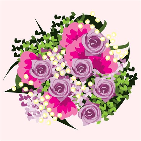 A Bouquet Of Rose Flowers Vector Illustration Decorative Design Stock