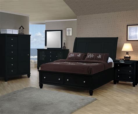 Coastal furniture & home décor tips. Sandy Beach Black Sleigh Storage Bedroom Set from Coaster ...