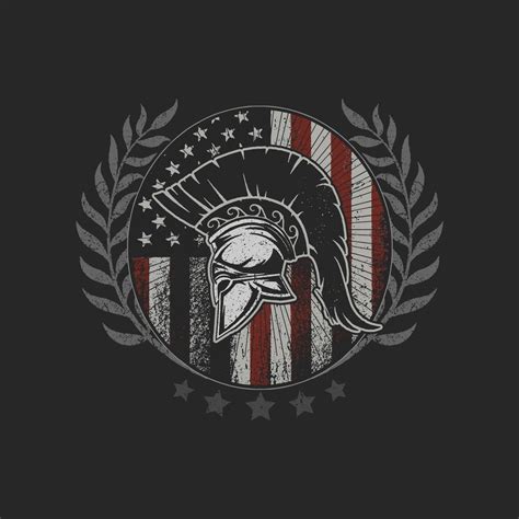 Sparta Helmet In American Flag Emblem 1108597 Vector Art At Vecteezy