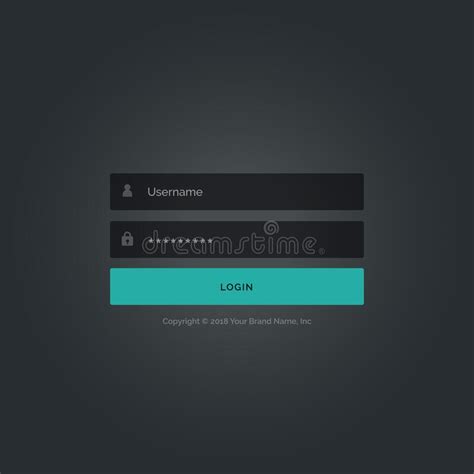 Dark Login Form Template Design With Username And Password Details