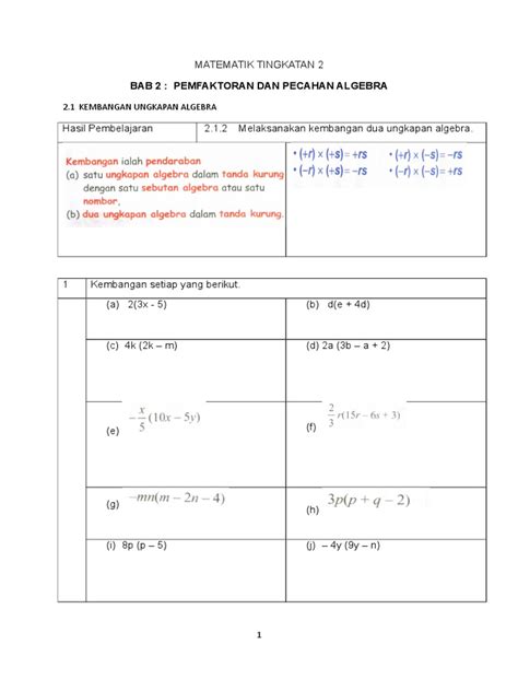 Ulang kaji matematik tingkatan 4. Contoh Soalan Matematik Tingkatan 2 Bab 1