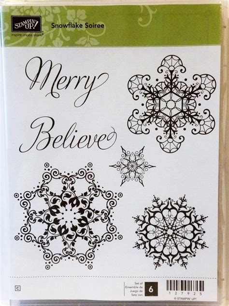 Amazon Com Stampin Up Snowflake Soiree Clear Mount Stamps New Christmas Holiday Winter Arts