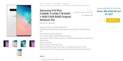 You may be eligible for exclusive offers when you log in. Samsung Galaxy S10+ 1TB now going for RM1,600 off in ...