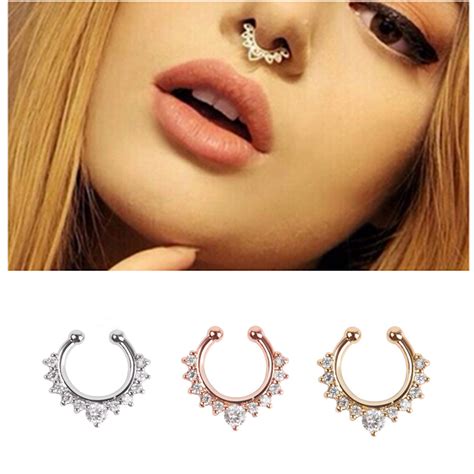 New Arrival Alloy Nose Hoop Nose Rings Body Piercing Jewelry Fake