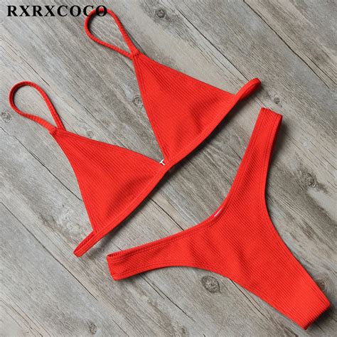 Sexy Micro Bikini High Cut Swimsuit Women Push Up Swimwear Thong Biquini Red Swim Beach Wear
