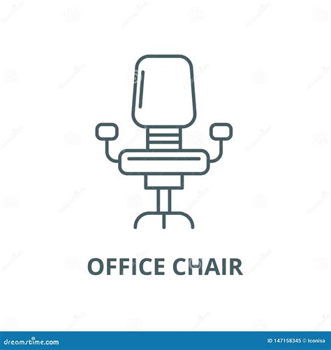 Office Chair Vector Line Icon Linear Concept Outline Sign Symbol
