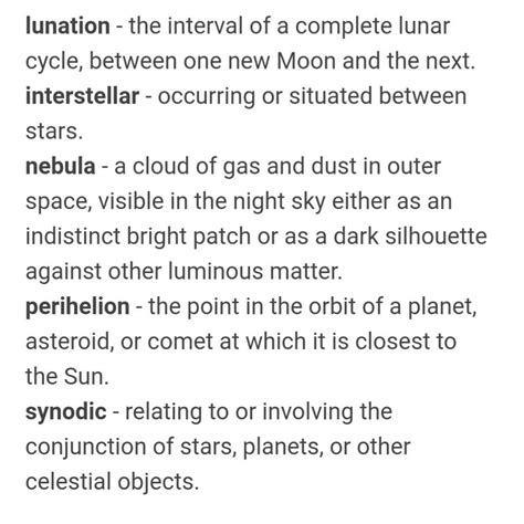 Pretty Space Words Part 2 Space Words Lunar Cycle Writing