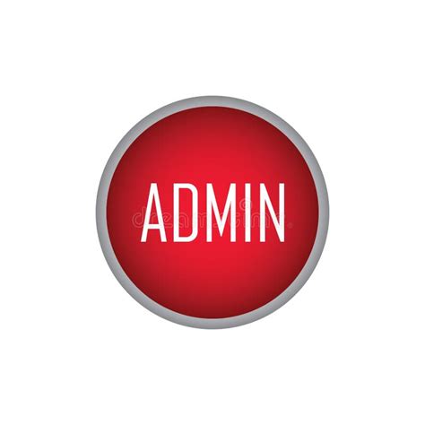Admin Red Button Sign Vector Illustration On White Background Stock