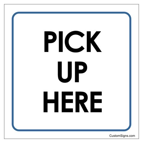 Pick Up Here Sign For Restaurant 8 X 8