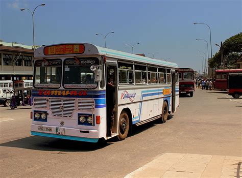 Lanka Ashok Leyland Public Bus At Galle Railway Station Sri Lanka Jan